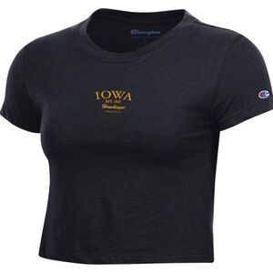 Champion Iowa Women's Black Crop Top